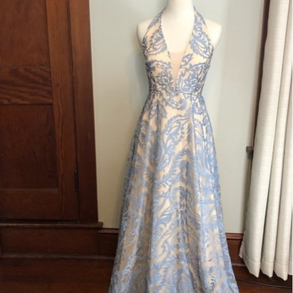 Speechless Light Blue Embroidered A-line Gown - Picture 12 of 16